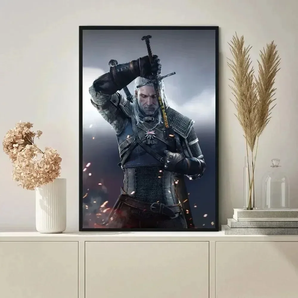 The W-Witcher 3 W-Wild Hunt Game Poster Wall Art Home Decor Room Decor Digital Canvas Painting Living Room Restaurant Kitchen A