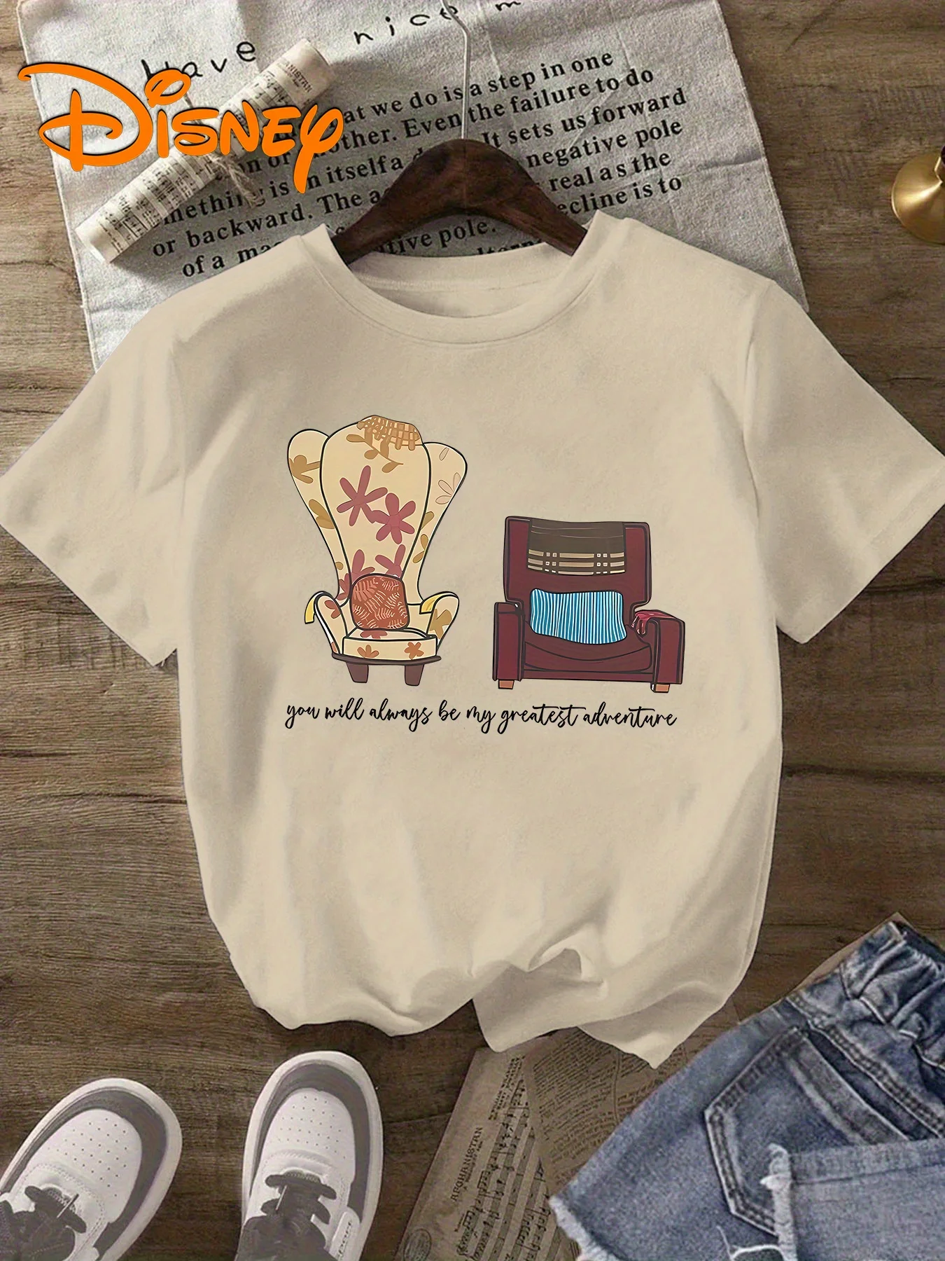 

Disney Men's and Women's Short sleeved T-shirts with the words' You'll Always Be My Greatest Adventure '- Carl's Birthday