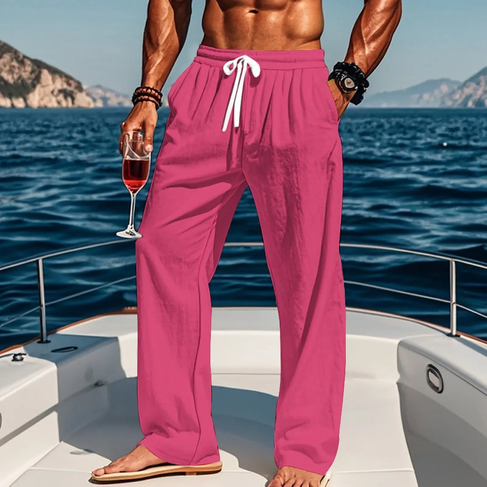 

Men's Casual Long Pants 2025 Latest Soft Comfortable Fabric Suitable for Daily Leisure Vacation Outing Party Multi-Occasion