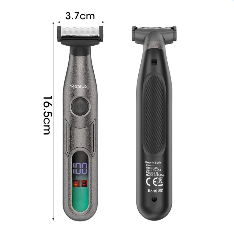 Resuxi 586 Premium Mens Grooming Shaver Electric Beard Trimmer IPX6 Waterproof Body Shaver Low Noise