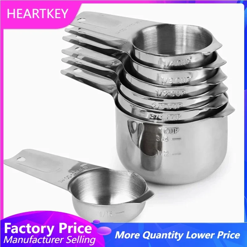 

Hot Sell Cake Baking Kitchen Accessories Stainless Steel Measuring Cups And Spoons Set of 7