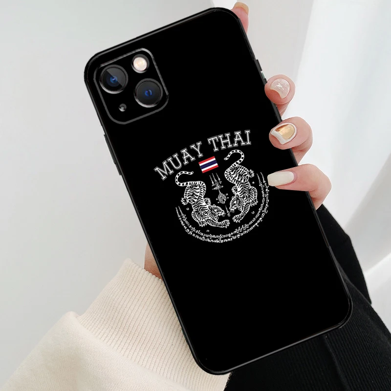 Muay Thai Fight Boxing Phone Case For iPhone 13 12 11 14 15 16 Pro Max Mini X XS Max XR Plus Case Back Cover