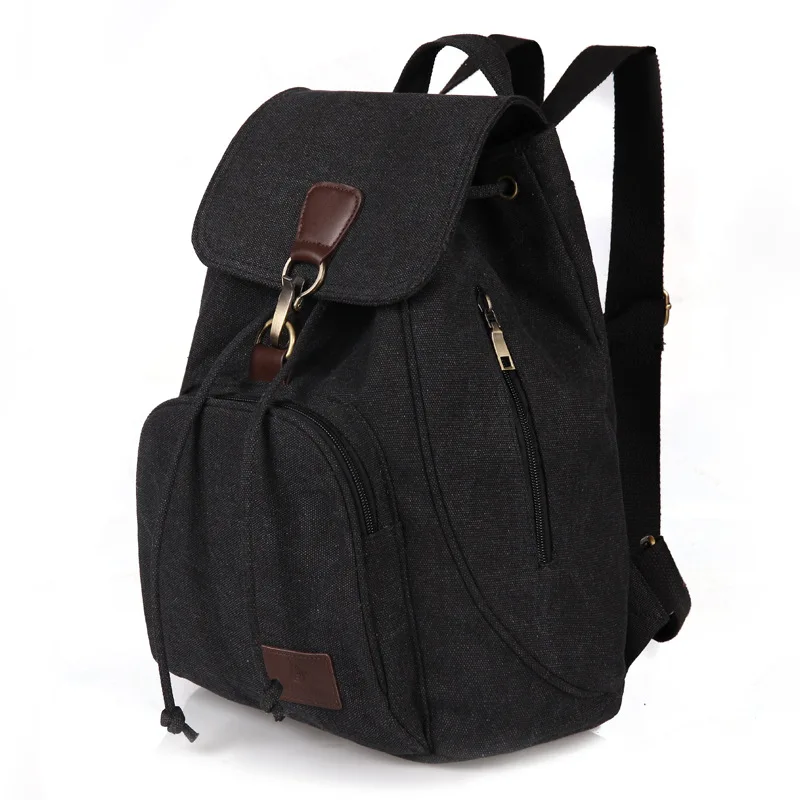 New Outdoor Trval Backpack Retro Trend Girls Fashion Bag Large Capacity College Style Men's And Women's Solid Color Canvas Bag