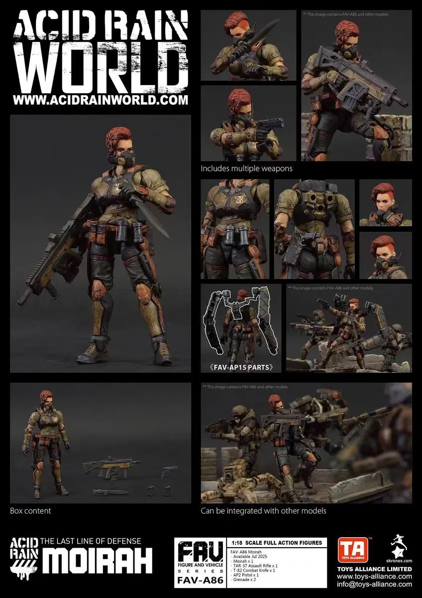 

【MT】Acid Rain War FAV-A86 Moirah 1/18 Action Figure 3.75-inch Model Toy Gift