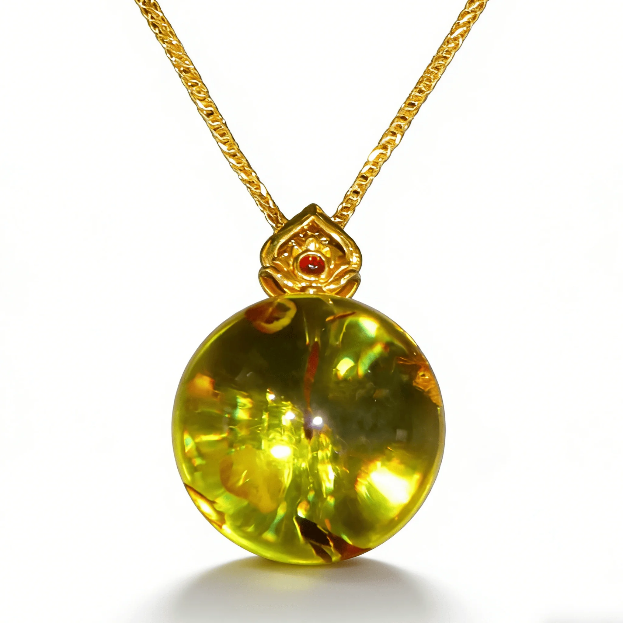 

Natural Flower Amber Sterling Silver Pendant 17mm Retro Openwork Clasp Simple Elegant Retro Light Luxury Jewelry for Women Gifts