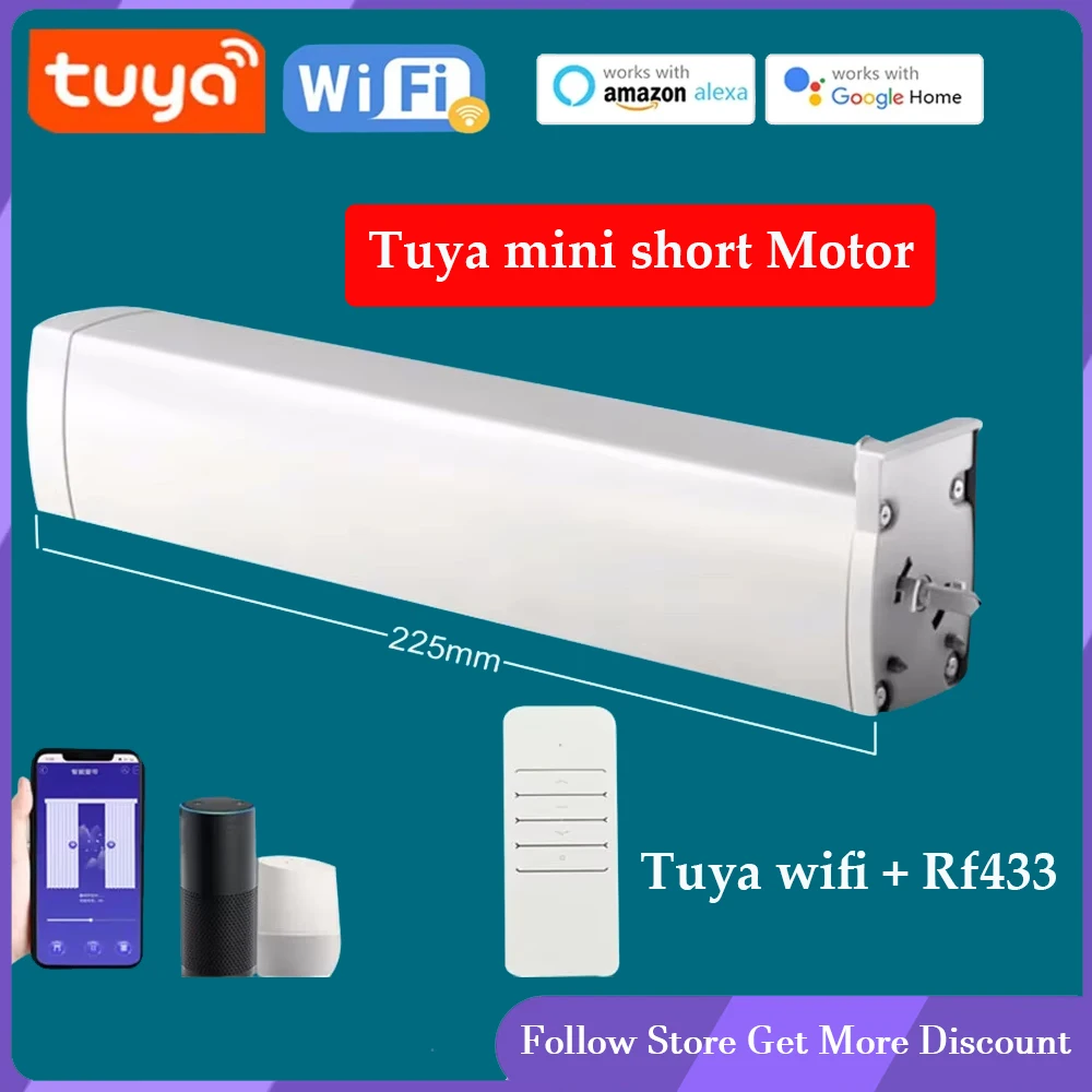 

Newest Tuya mini Wifi Short Electric Smart Curtain Motor 225mm Intelligent Support Voice Control Alexa Google Assistant Alice