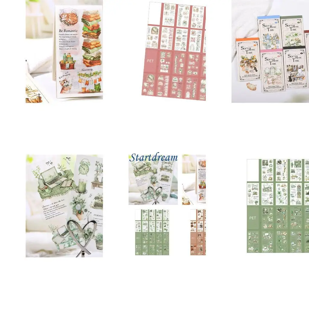 Scène décoratif Autocollant PET Sticker Aesthic Scrapbook Sticker Paper pour Craft K92C