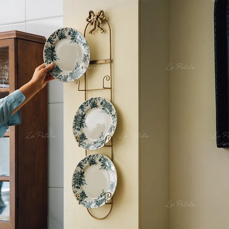 

Настенная винтажная полка-органайзер для тарелок, чашек и мисок, подвесной держатель для посуды, декор для кухни и гостиной