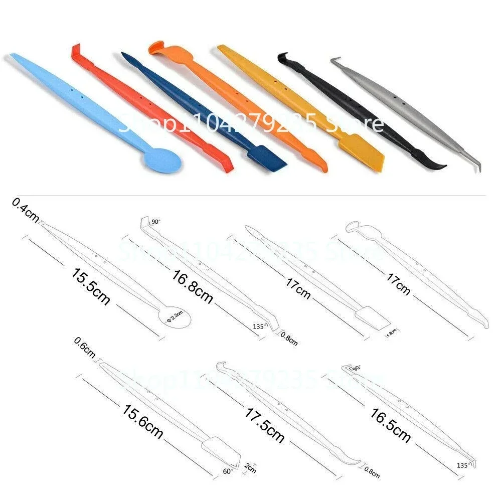 7PCS Car Wrap Vinyl Magnetic Squeegee Scraper Kit bon Tool Film  Tint Micro Wrapping Window Stick Set Fiber Sticker Q2N0