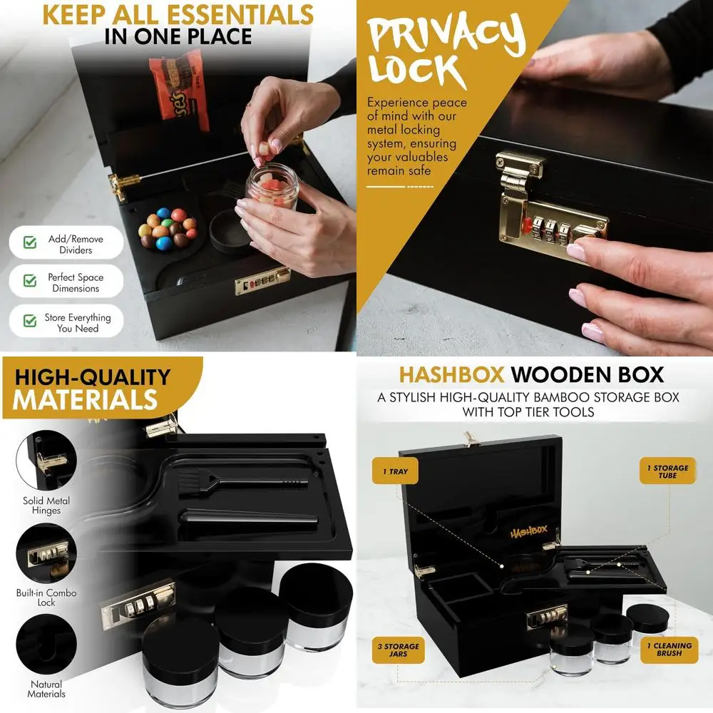 

Большой бамбуковый ящик для хранения с кодовым замком