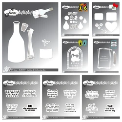 Danske Tekster Frames for Texts Metal Cutting Dies Stamps DIY Scrapbooking Album Decorative Embossing Paper Card Crafts Die