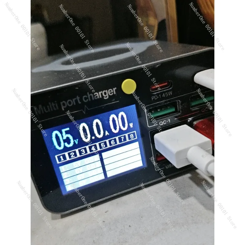 Multi Port USB Fast Charging Station Digital Current Display Desktop Universal Charger For Phone Tablet Laptop Dock