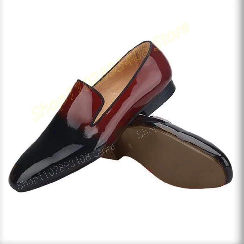 Black and Red Gradient Men Dress Shoes High Quality Loafers Business Party  Fashion Flat-with Men Shoes 2024 Zapatillas Mujer