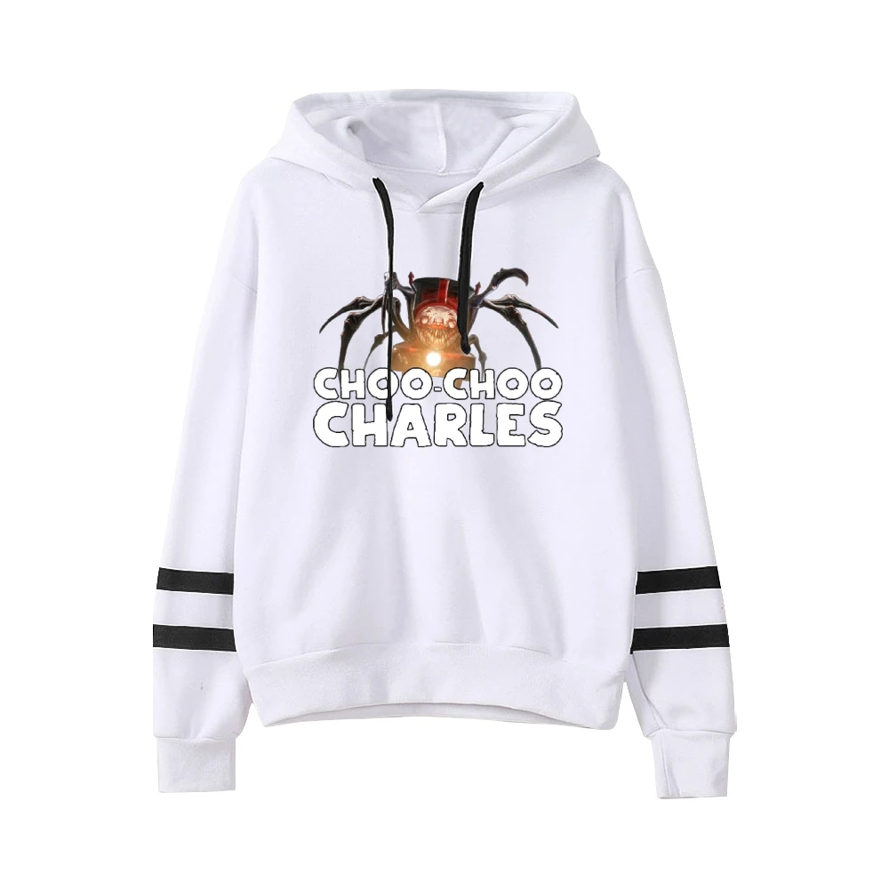 Sweat à capuche sans poche pour hommes et femmes, Choo-Choo Charles Game, barres parallèles, manches PVD, Harajuku Streetwear, vêtements unisexes