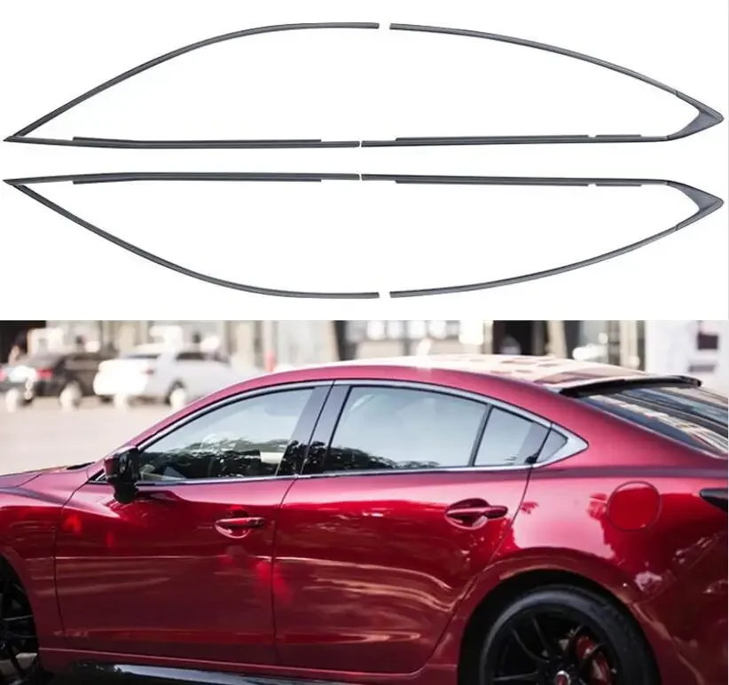 

Black Full Window Sill Door Frame Center Pillars Molding Trims Cover For MAZDA 6 M6 2014-2020