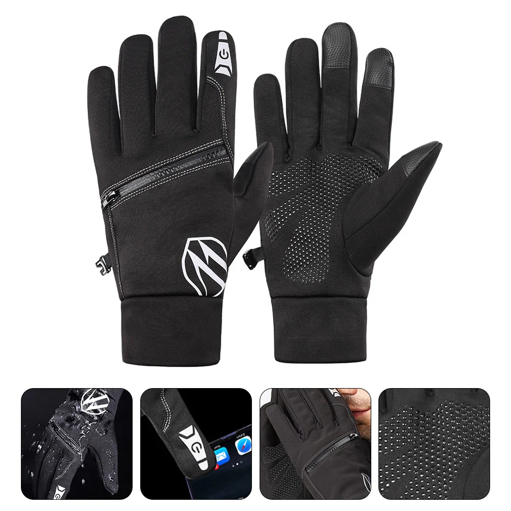 

1 пара теплых водонепроницаемых перчаток для зимних видов спорта, совместимых с сенсорными экранами, с удлиненными манжетами, для мужчин и женщин, для активного отдыха на природе