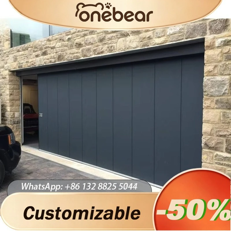 Any Size Custom Premium Minimalist Aluminum Side Sliding Garage Door Quiet Noise Reduction Suitable For Family Home Use