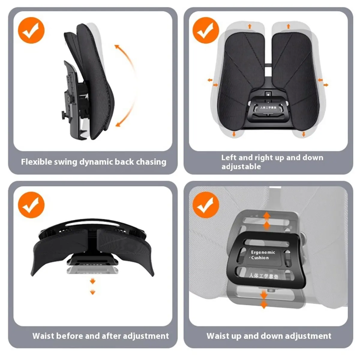 NEW Portable Car Back Support Lumbar Support Cushion for Seat Cars Waist Support for Office Chair Ergonomic Waist Cushion