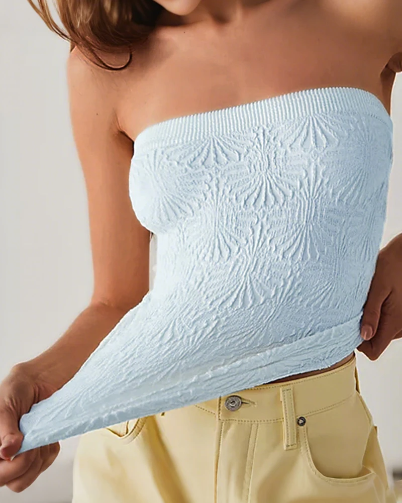Y2K Trägerloses Strick-Top für Damen - usage example