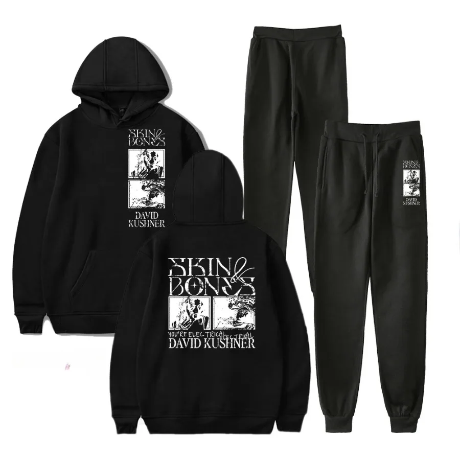 

David Kushner Skin and Bones Merch Men's Sportswear Sets Casual Tracksuit Two Piece Set Hoodie and Sweatpants Sportswear Suit