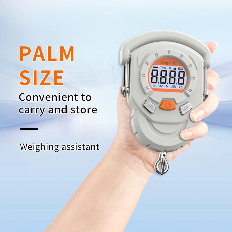 60Kg 10g LCD Digital Display Portable Hanging Scale  Luggage Fishing Travelling Electronic Weighing Scale Kitchen Weighing Tools