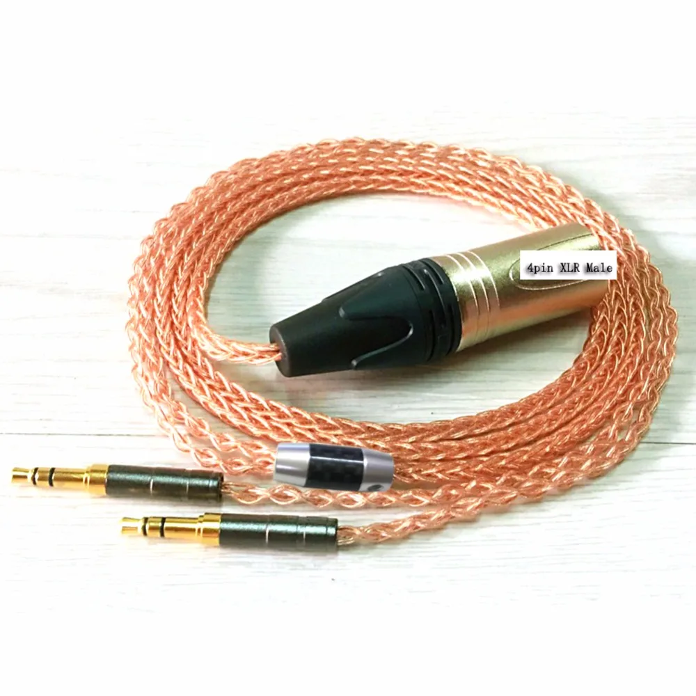 4 pin Xlr 4.4 2.5mm 8 Cores Headphone Earphone Cable For 3.5 Hifiman Ananda sundara HE1000se HE6se he400 Z7M2