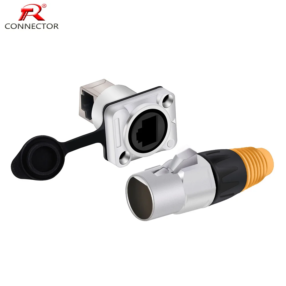 tipo Soquete de Montagem do Painel e Conector de Fio Rj45 Conector Adaptador Extensor de Cabo de Rede Ethernet à Prova Drjágua 50 Peças d