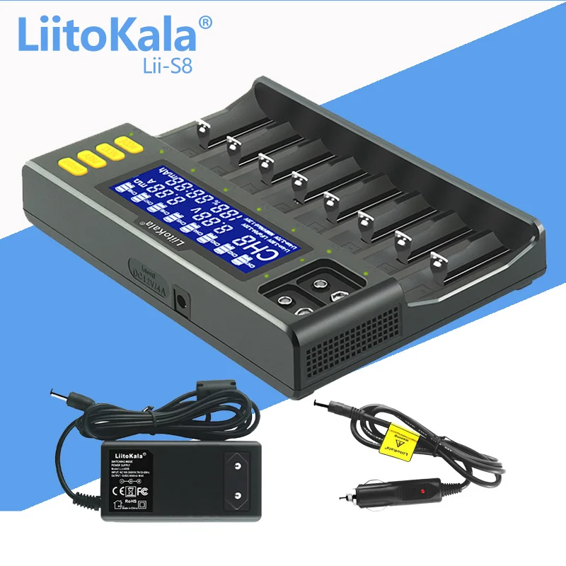 Lii-S2 Lii-S8 LiitoKala Lii-S4 Lii-M4 Lii-M4S 18650 ładowarki do 26650 16340 14500 LiFePO4 1.2V Ni-mh Ni-Cd smart