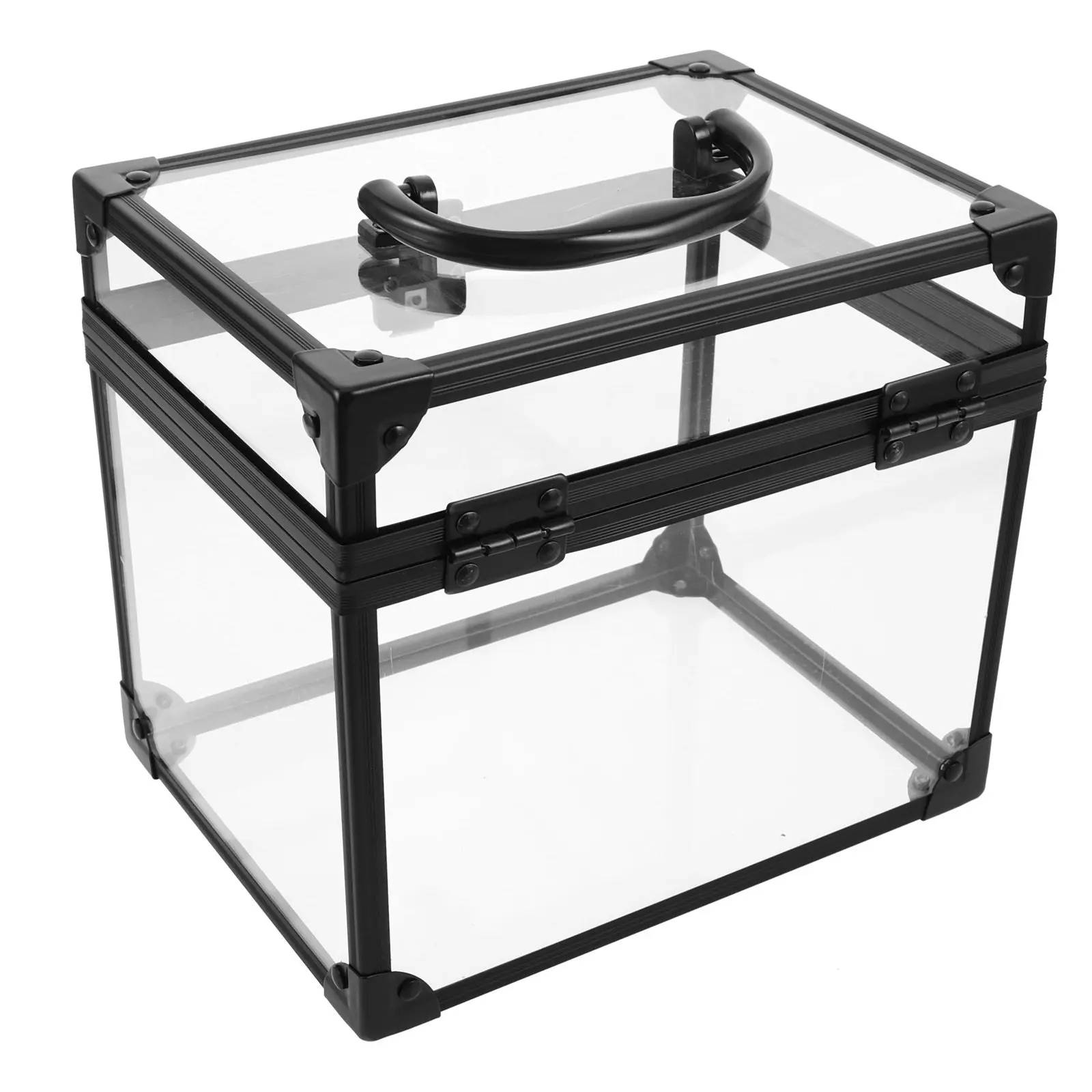 

Acrylic Vinyl Record Storage Case Clear Dust Free Album Holder with Ergonomic Handle for Desktop Display Living Room Study