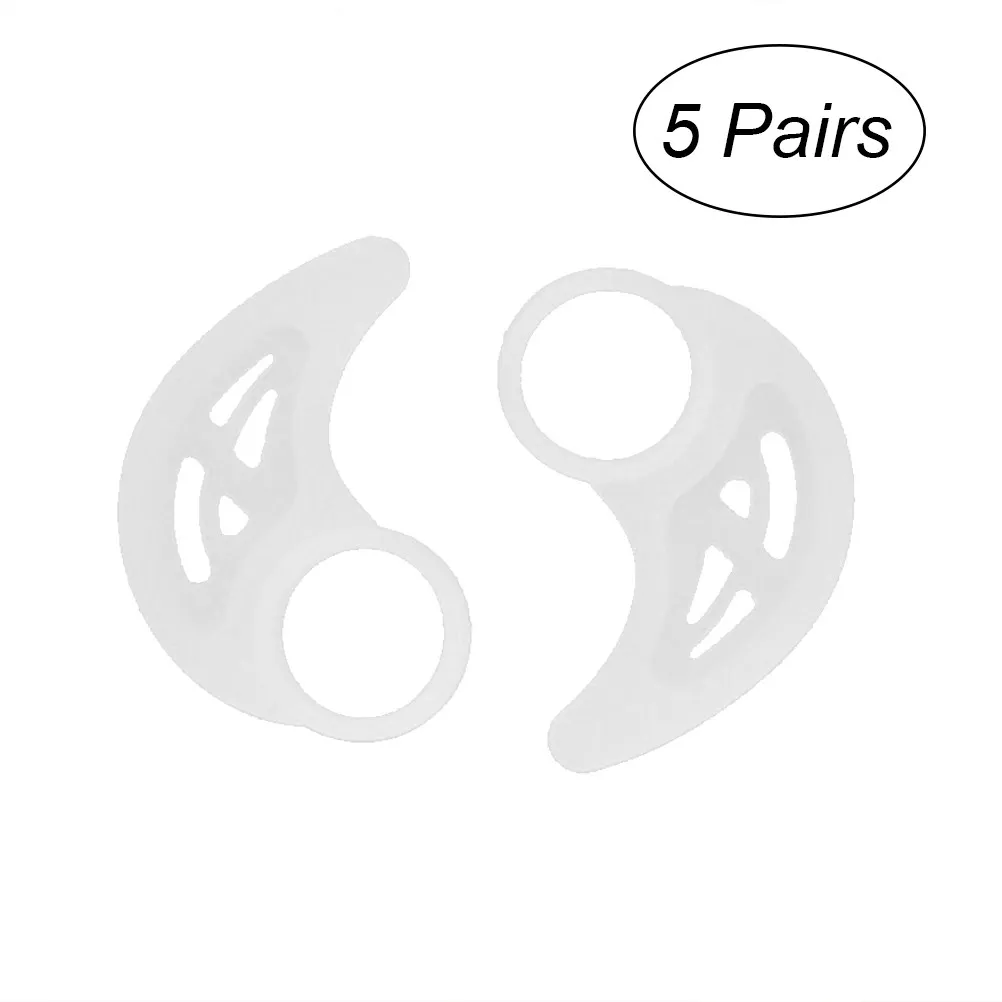 

5Pair Silicone Earphone Clip Hooks Sports Style Earhook Headphone Holder Transparent White 97Mm Portable Compact Prevents