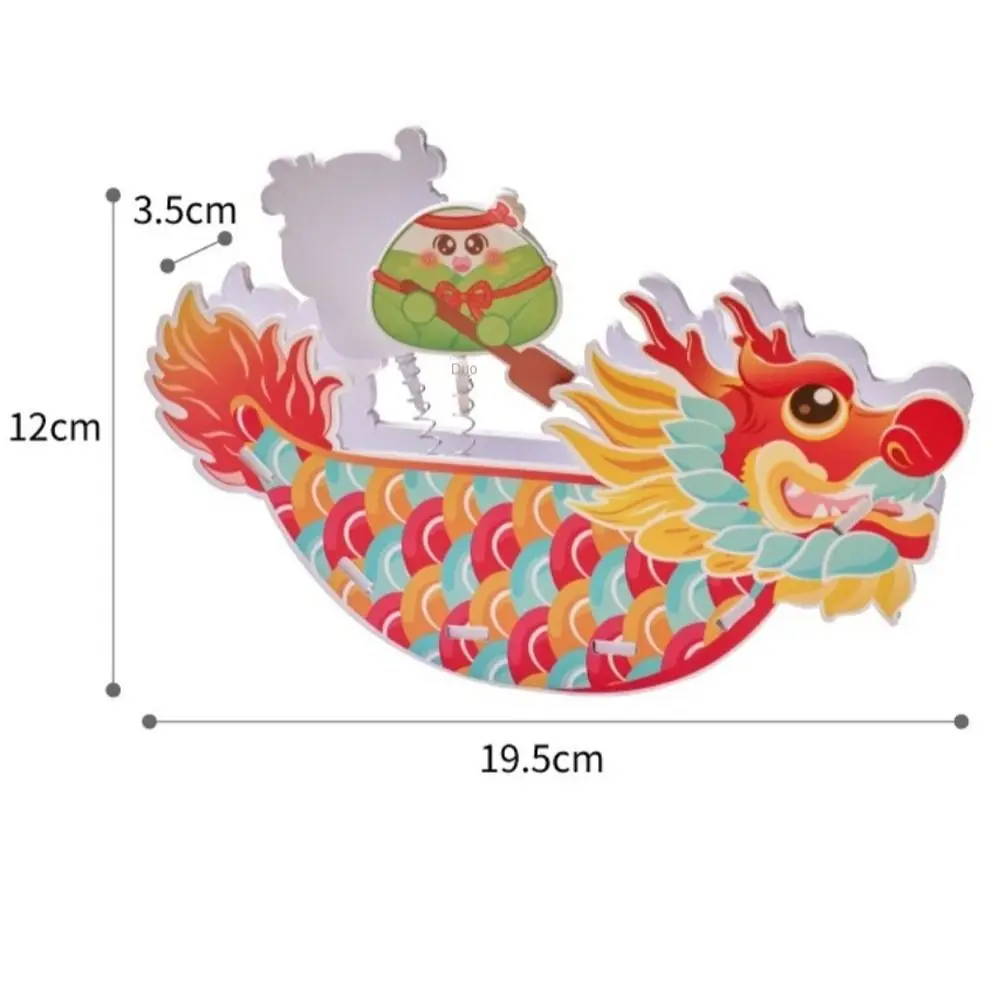 Handgemaakte Dragon Boat Making Materiaal Eenvoudige Zongzi Kinder Making Materiaal Pack Grappige Brullende Dragon Boat Props