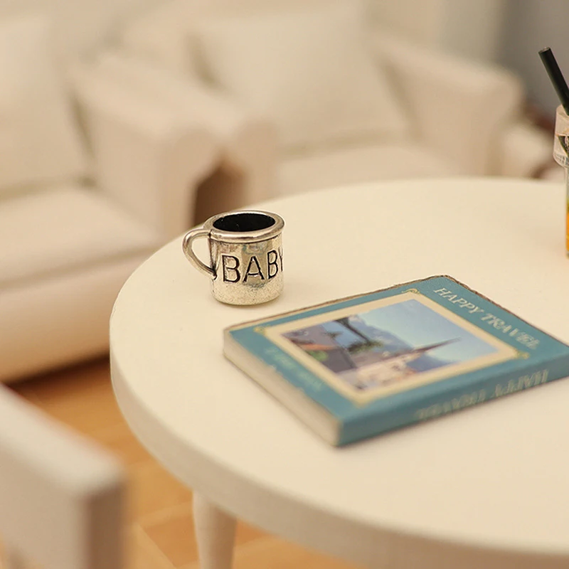 ชุดของเล่นจำลองถ้วยน้ำชาโบราณ 10 ชิ้น ทำจากโลหะผสม สำหรับตกแต่งบ้านตุ๊กตา