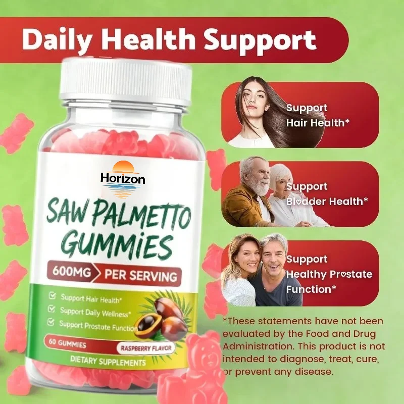 Saw Palm Gummies Hair Urology Health Support  60 Gummies