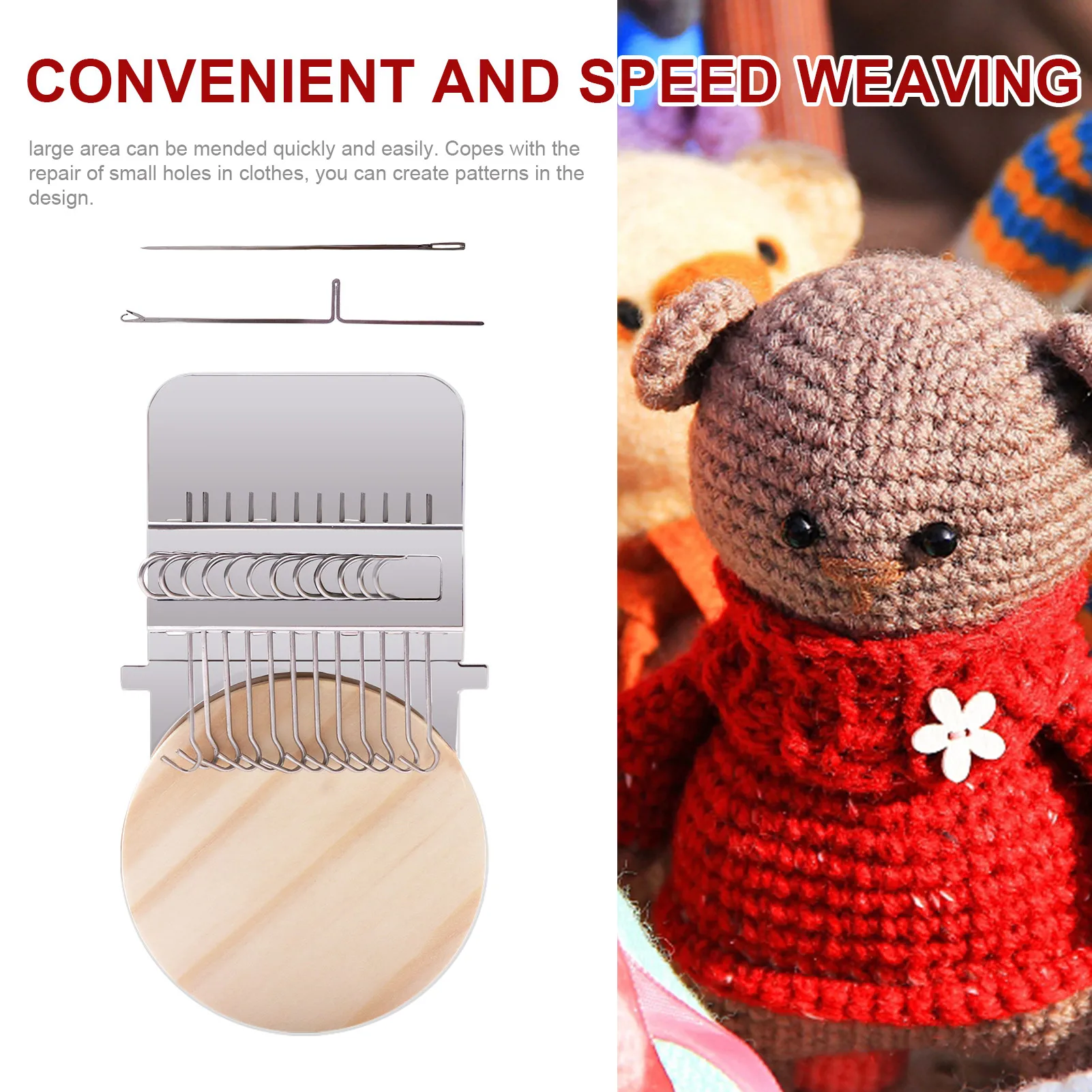 Small Weave Tool Portable DIY Darning Machine Repair Accessory Quick Easy Loom Type Jeans Craft Socks Household Handheld Clothes