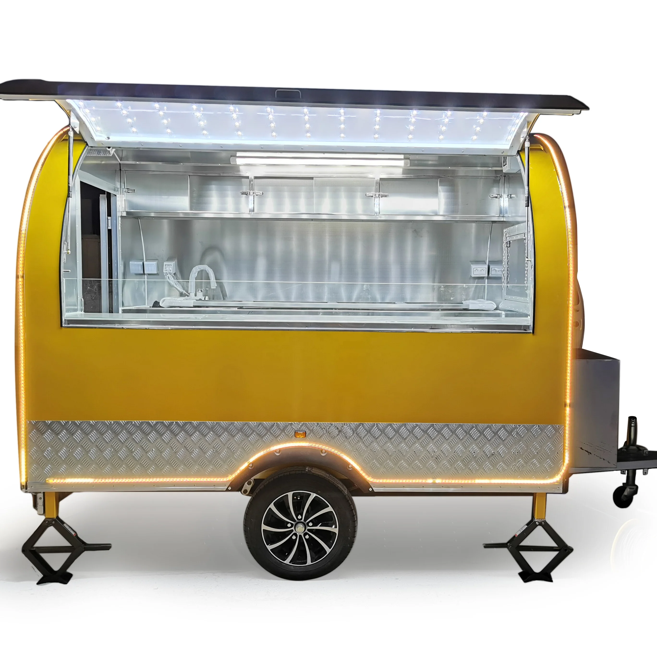 Custom Food Truck Concession Trailer Food Trailer with Propane Tank Holder for BBQ Ribs and Pulled Pork Catering