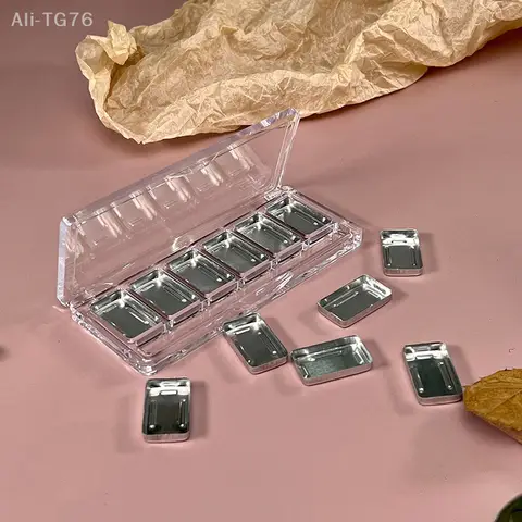 6 rutnät rouge kosmetika etui hållare påfyllningsbar palett tom ögonskuggsskål sminkpalett gör-det-själv-verktyg ansiktslyftningsplatta 10 best sales tomt ögonskuggsfodral - №9