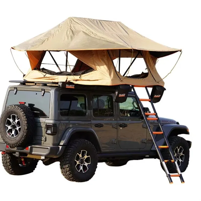 2026 High Quality Aluminum Car Offroad Camping Rooftop Tent 4 Person Foldable Vehicle Soft Roof  Tent  with Annex