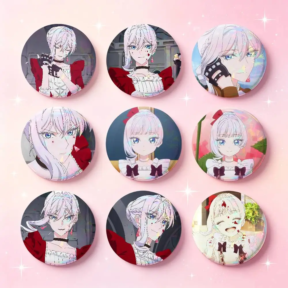 Scarlet El Vandimion Anime Character Badges 25 32 75 Mm Round Cosplay Pin Bag Decor Fans Collect Friends Gifts Brooch Souvenir