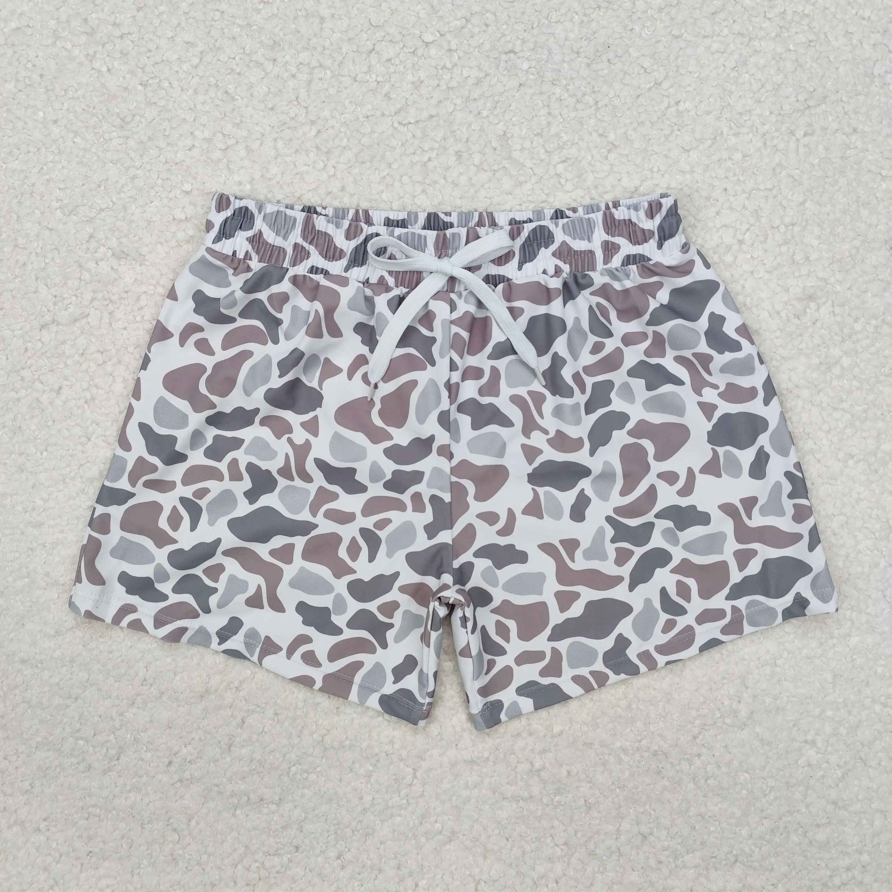 S0458 Wholesale Summer toddler boys Brown and grey camouflage swimming trunks Boutique Summer trunks shorts baby boys clothes