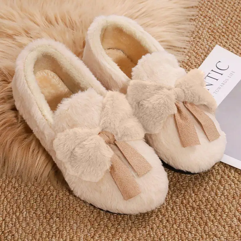 

Ladies' Thickened Winter Soft-Sole Shoes Non-Slip, Lightweight, Fleece-Lined Indoor Cotton Slippers Stylish and Casual