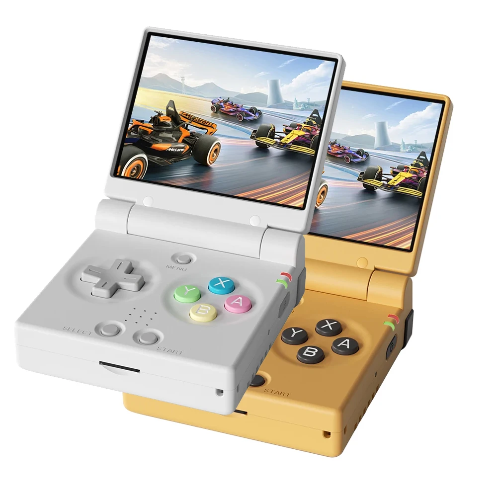 Console de jogos portátil MIYOO MINI FLIP com tela IPS de 2,8'', sistema Linux, console de videogame com estojo grátis, controle analógico duplo, presente para gamers.