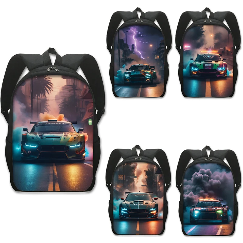 Cool Sport Car Backpack Women Men Ruckack Children School Bags for Teenager Daypack Cyberpunk Laptop Travel Backpacks Book Bag