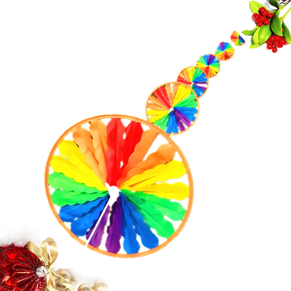 

1pc 1 Set Colorful String Rope Pinwheel Windmill Bright Outdoor Garden Decoration Kindergarten Wedding Gift For Children