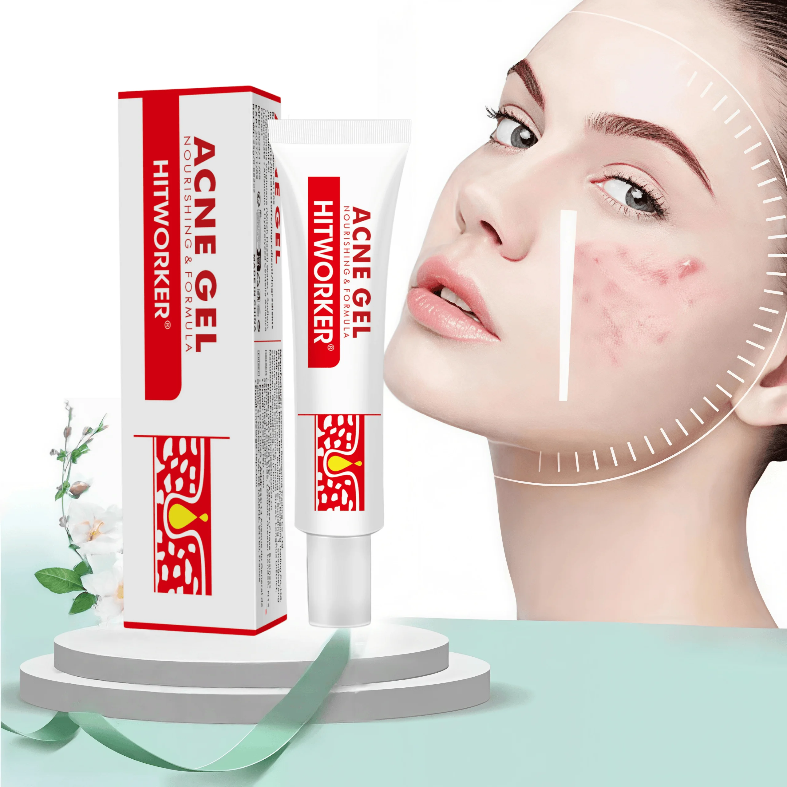 Acne Cream, Facial Scars, Blackhead Removal, Repair Gel, Oil Control, Pore Minimizing, Brightening Skincare