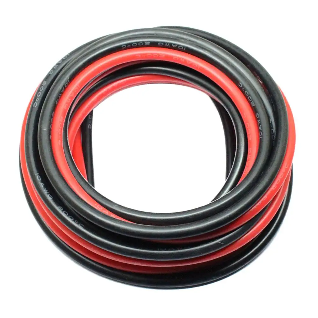 Flexible Silicone Wire 10AWG High Temperature Resistant Electric Cable Soft Tinned Copper Wire for DIY Electronics Connection