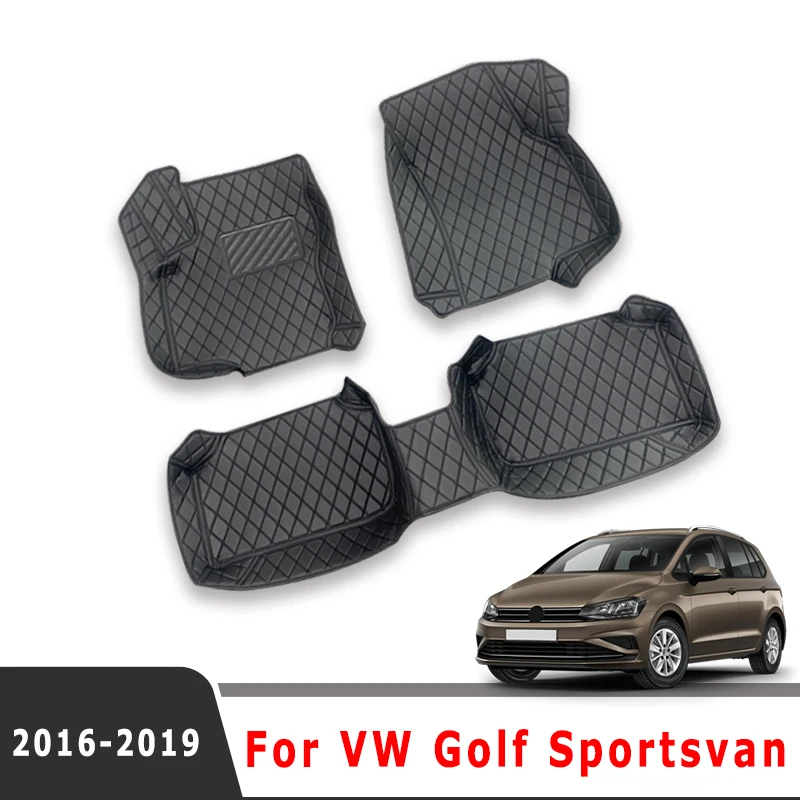 

Carpets Car Floor Mats For Golf Sportsvan 2019 2018 2017 2016 Auto Interior Accessories Styling Leather Rugs For Volkswagen vw