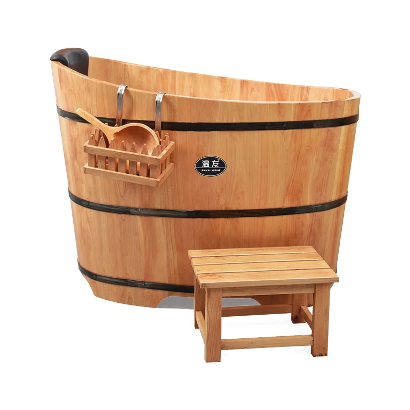 Xk Cedar Bath Barrel Home Full Body Adult Bathtub Bath Steaming Bucket