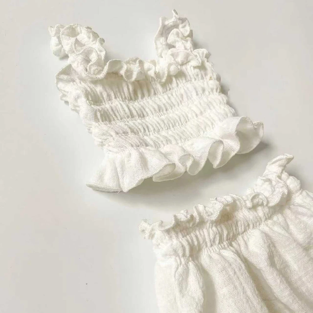 الوليد الطفل التصوير الزي 2 قطعة كشكش الأعلى مع البنطلونات مجموعة الرضع صورة تبادل لاطلاق النار الملابس لينة القطن استحمام الطفل هدية الدعائم #5