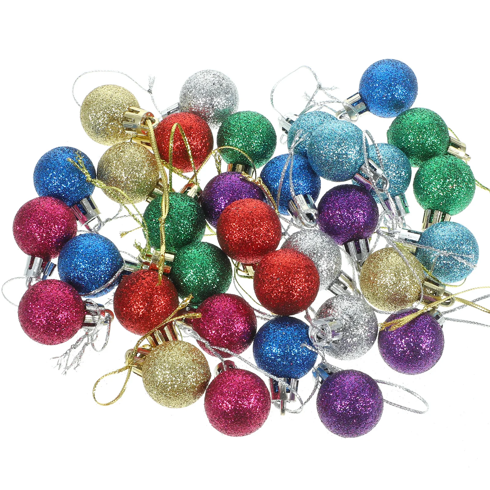 

80Pcs Colorful Glittered Christmas Ornaments Compact Lightweight Balls for Easy Suspension Xmas Hanging Decor Set