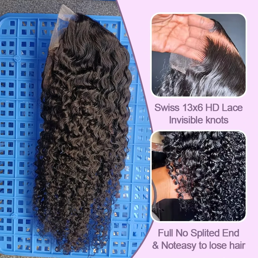 13x6 HD Curly 250% Density 30 42 Inch Lace Front 5x5 Glueless Wigs Human Hair Wigs Deep Wave 13x4 Lace Frontal Wig Ready To Go image 5